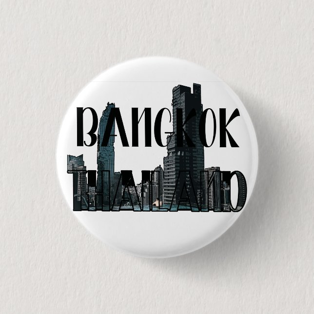 Badge Rond 2,50 Cm Bangkok Thaïlande - Ville, Voyage, Thaï (Devant)
