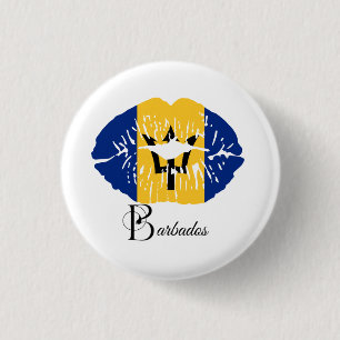 Badge Rond 2,50 Cm Barbados Flag Lips