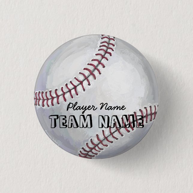 Badge Rond 2,50 Cm Baseball avec nom et numéro (Devant)