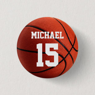 Badge Rond 2,50 Cm Basket-ball Votre nom