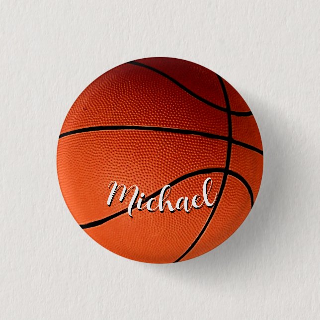 Badge Rond 2,50 Cm Basket-ball Votre nom Personnalisé (Devant)