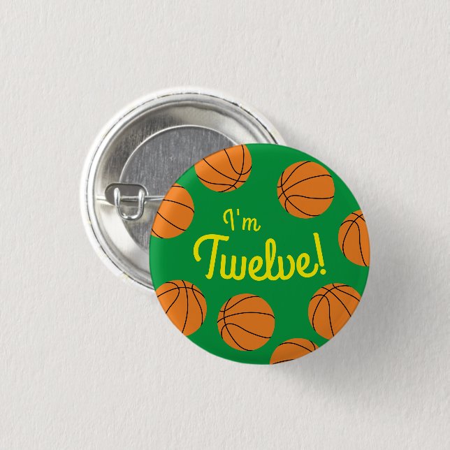 Badge Rond 2,50 Cm Basketball Sports Anniversaire (Devant & derrière)