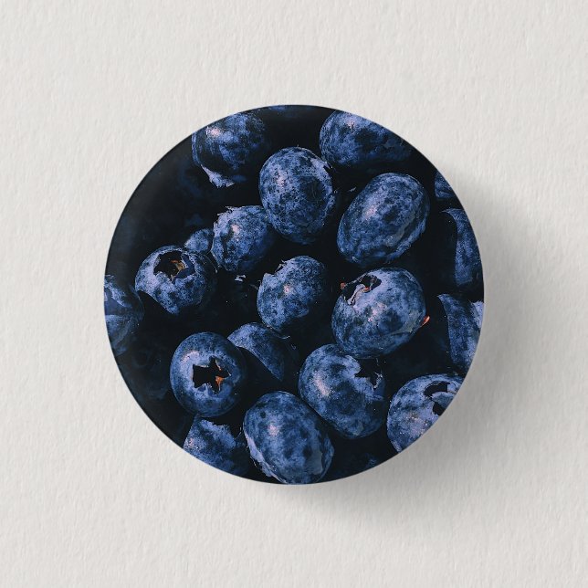 Badge Rond 2,50 Cm Bassin biologique mûr de bleuets (Devant)