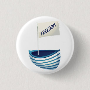 Badge Rond 2,50 Cm Bateau de liberté nautique