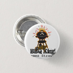 Badge Rond 2,50 Cm BBQ d'été King Grill Cuisine Grill Nom