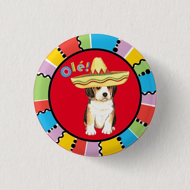 Badge Rond 2,50 Cm Beagle Fiesta (Devant)