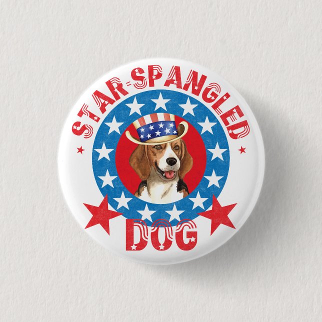Badge Rond 2,50 Cm Beagle patriotique (Devant)