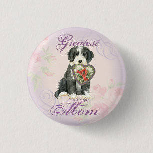 Badge Rond 2,50 Cm Beardie Heart Maman