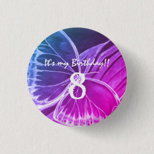 Badge Rond 2,50 Cm Beau bouton de papillon c'est mon anniversaire 8