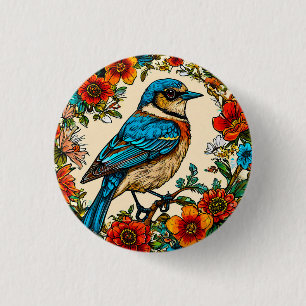 Badge Rond 2,50 Cm Beau oiseau illustré