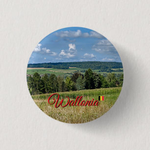 Badge Rond 2,50 Cm Beau paysage en Wallonie, voyage