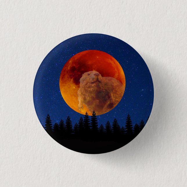 Badge Rond 2,50 Cm Beaver Moon en novembre (Devant)