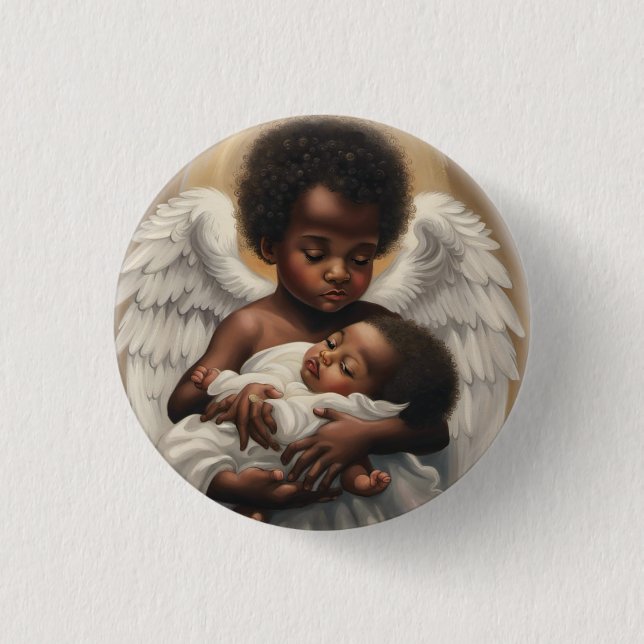 Badge Rond 2,50 Cm Bébé Anges (Devant)