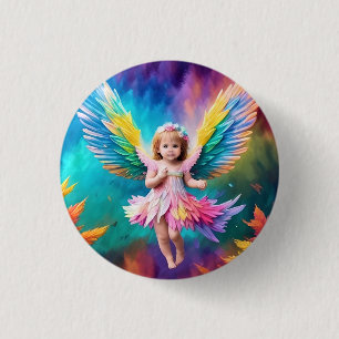 Badge Rond 2,50 Cm Bébé Bébé Ange ailes Art-38424