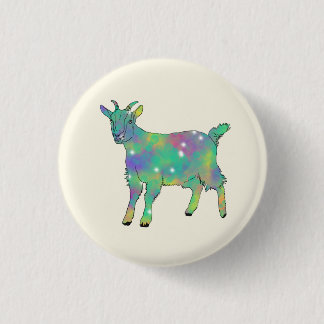 Badge Rond 2,50 Cm Bébé chèvre mignonne coloré vert Funky Animal Art