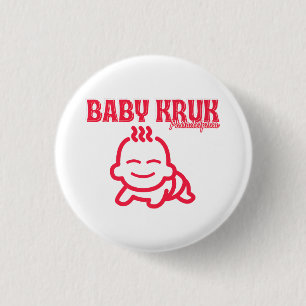Badge Rond 2,50 Cm Bébé drôle Kruk Philadelphie Premium