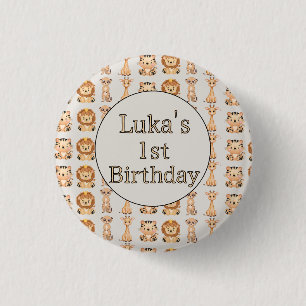 Badge Rond 2,50 Cm Bébé mignon Animaux Safari