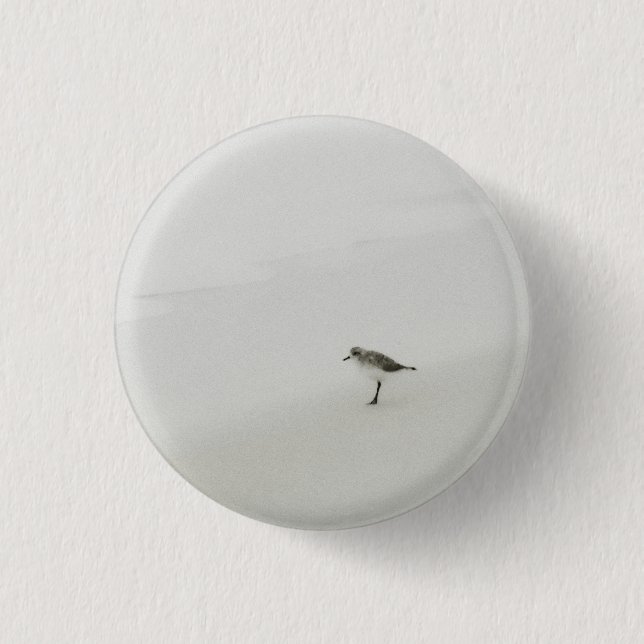Badge Rond 2,50 Cm Bécasseau côtier sur la plage (Devant)