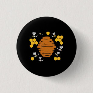 Badge Rond 2,50 Cm Bee Honeycomb