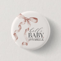 Beige Bonjour Bébé Bow Fille Baby shower Faveurs