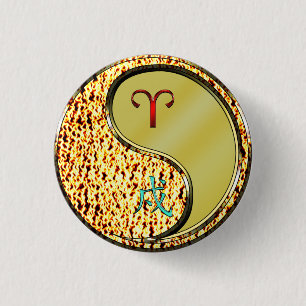 Badge Rond 2,50 Cm Bélier et chien métallique