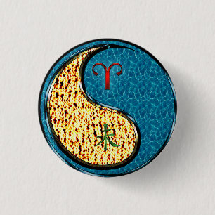 Badge Rond 2,50 Cm Béliers et chèvre d'eau