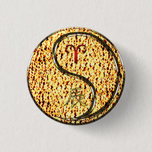 Badge Rond 2,50 Cm Béliers et dragon de feu