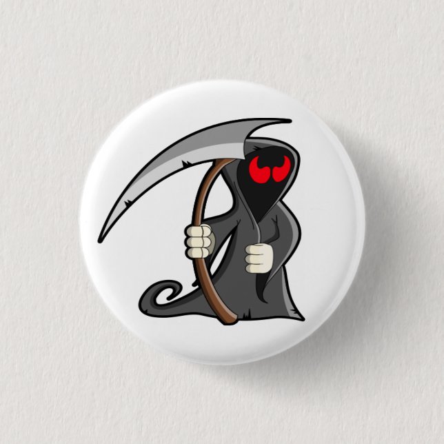 Badge Rond 2,50 Cm Belle Faucheuse Halloween Conviviale Mort (Devant)