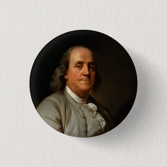 BADGE ROND 2,50 CM BENJAMIN FRANKLIN (Devant)