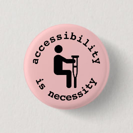 Badge Rond 2,50 Cm béquilles : l'accessibilité est bouton de