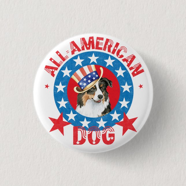 Badge Rond 2,50 Cm Berger australien patriotique (Devant)