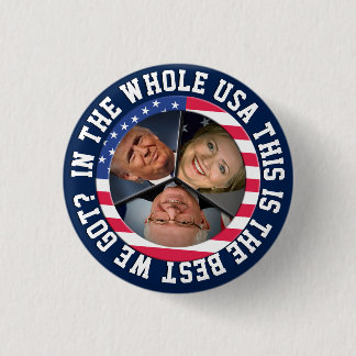 Badge Rond 2,50 Cm Bernie, Hillary et atout