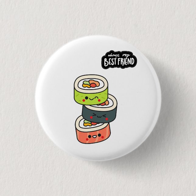 Badge Rond 2,50 Cm Best Friends Sushi (Devant)