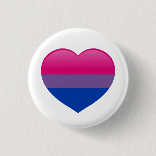 Badge Rond 2,50 Cm Bi Bisexual Drapeau Amour Coeur