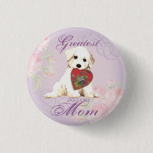 Badge Rond 2,50 Cm Bichon Heart Maman