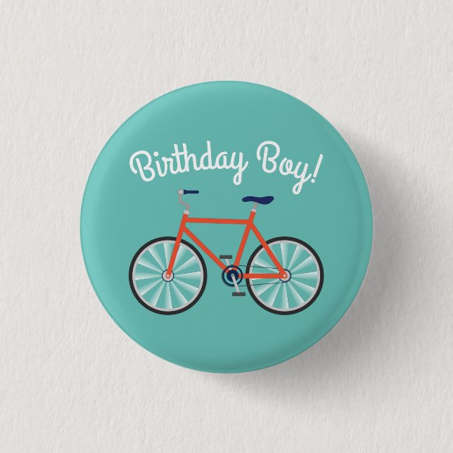 Badge Rond 2,50 Cm Bicyclette mignonne Enfants Vélo Anniversaire Garç (Devant)