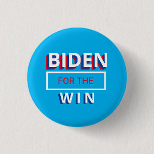 Badge Rond 2,50 Cm Biden pour la victoire - Bleu clair