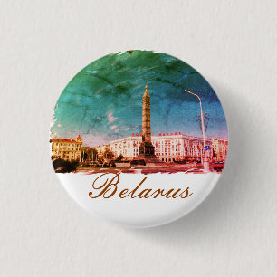 Badge Rond 2,50 Cm Biélorussie Minsk Architecture Bouton Épinglette