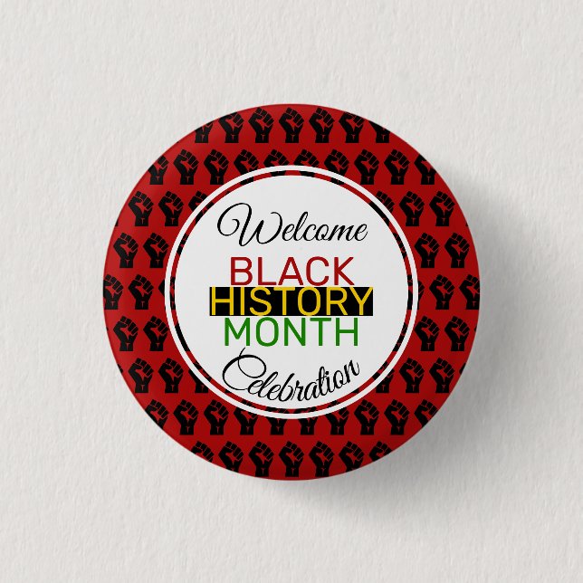 Badge Rond 2,50 Cm BIENVENUE NOIRE HISTOIRE MOIS Célébration BHM (Devant)