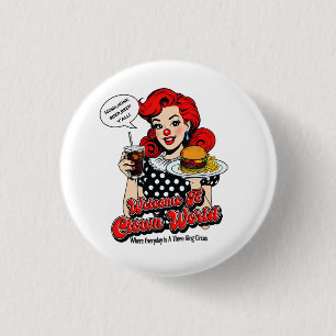 Badge Rond 2,50 Cm Bienvenue sur le bouton Monde Clown