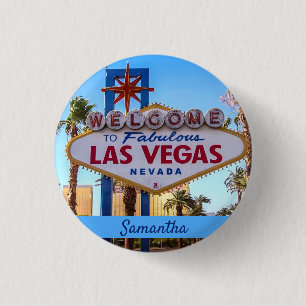 Badge Rond 2,50 Cm Bienvenue sur le Porte - clé du magazine Las Vega