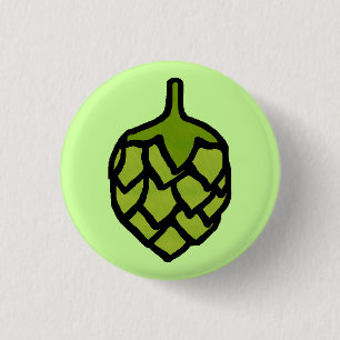 Badge Rond 2,50 Cm Bière Plante Green Hops