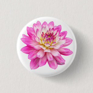 Badge Rond 2,50 Cm Big Rose Dahlia