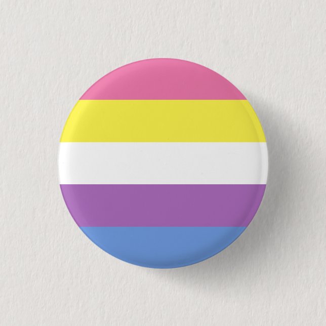 Badge Rond 2,50 Cm Bigender Pride Button (Yellow) (Devant)