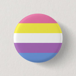 Badge Rond 2,50 Cm Bigender Pride Button (Yellow)