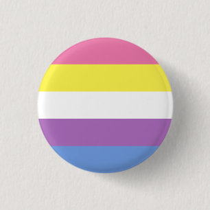 Badge Rond 2,50 Cm Bigender Pride Button (Yellow)