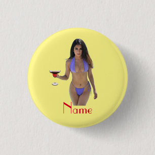 Badge Rond 2,50 Cm Bikini brun beauté Thunder_Cove