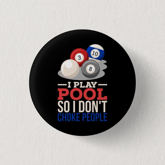 Badge Rond 2,50 Cm Billard (Devant)