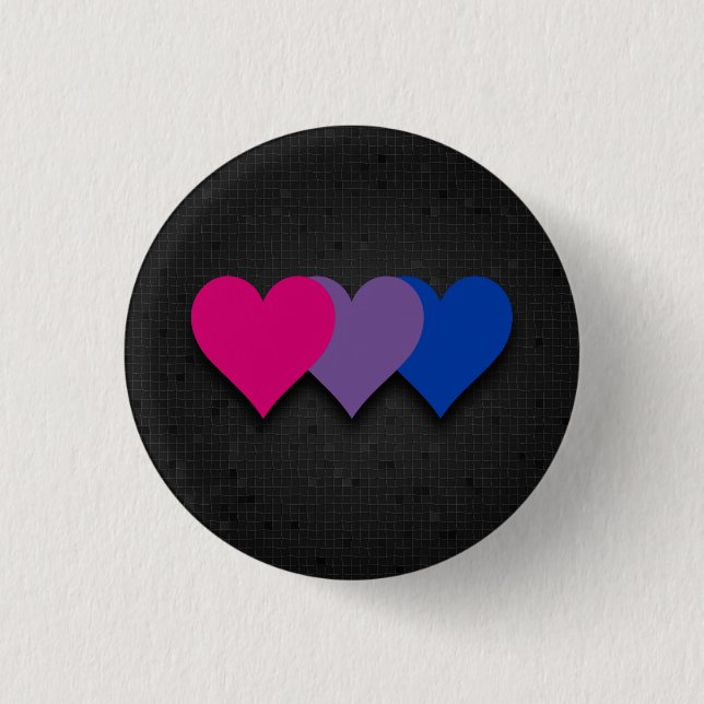 Badge Rond 2,50 Cm Bisexualité drapeau bouton noir (Devant)