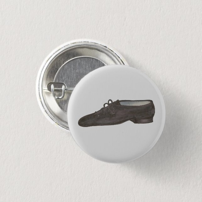 Badge Rond 2,50 Cm Black Jazz Dance Chaussure Dancer Anniversaire (Devant & derrière)